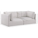  Manufacturer Color_Cream -- Ease 76" Cream Fabric Upholstered 2 pc Modular Loveseat IMAGE 8