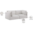  Manufacturer Color_Cream -- Ease 76" Cream Fabric Upholstered 2 pc Modular Loveseat IMAGE 9