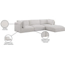  Manufacturer Color_Cream -- Ease 114" Cream Fabric Upholstered 4 pc Modular Sectional IMAGE 14