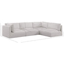  Manufacturer Color_Cream -- Ease 114" Cream Fabric Upholstered 4 pc Modular Sectional IMAGE 14