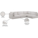  Manufacturer Color_Cream -- Ease 114" Cream Fabric Upholstered 4 pc Modular Sectional IMAGE 15
