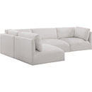  Manufacturer Color_Cream -- Ease 114" Cream Fabric Upholstered 4 pc Modular Sectional IMAGE 2