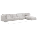  Manufacturer Color_Cream -- Ease 152" Cream Fabric Upholstered 5 pc Modular Sectional IMAGE 13