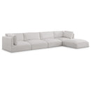  Manufacturer Color_Cream -- Ease 152" Cream Fabric Upholstered 5 pc Modular Sectional IMAGE 1