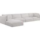  Manufacturer Color_Cream -- Ease 152" Cream Fabric Upholstered 5 pc Modular Sectional IMAGE 2