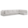  Manufacturer Color_Cream -- Ease 152" Cream Fabric Upholstered 5 pc Modular Sectional IMAGE 1