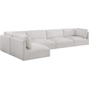  Manufacturer Color_Cream -- Ease 152" Cream Fabric Upholstered 5 pc Modular Sectional IMAGE 2