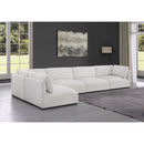  Manufacturer Color_Cream -- Ease 152" Cream Fabric Upholstered 5 pc Modular Sectional IMAGE 4