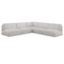 Manufacturer Color_Cream -- Ease 114" Cream Fabric Upholstered 5 pc Modular Sectional IMAGE 1