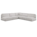 Meridian Ease Cream Polyester Fabric Modular Sectional IMAGE 1