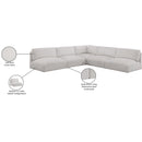  Manufacturer Color_Cream -- Ease 114" Cream Fabric Upholstered 5 pc Modular Sectional IMAGE 9