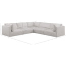  Manufacturer Color_Cream -- Ease 114" Cream Fabric Upholstered 5 pc Modular Sectional IMAGE 10