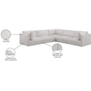  Manufacturer Color_Cream -- Ease 114" Cream Fabric Upholstered 5 pc Modular Sectional IMAGE 11