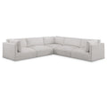  Manufacturer Color_Cream -- Ease 114" Cream Fabric Upholstered 5 pc Modular Sectional IMAGE 1