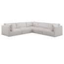  Manufacturer Color_Cream -- Ease 114" Cream Fabric Upholstered 5 pc Modular Sectional IMAGE 1