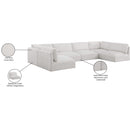  Manufacturer Color_Cream -- Ease 152" Cream Fabric Upholstered 6 pc Modular Sectional IMAGE 10