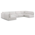  Manufacturer Color_Cream -- Ease 152" Cream Fabric Upholstered 6 pc Modular Sectional IMAGE 1