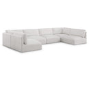 Meridian Ease Cream Polyester Fabric Modular Sectional IMAGE 1