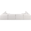  Manufacturer Color_Cream -- Ease 152" Cream Fabric Upholstered 6 pc Modular Sectional IMAGE 3