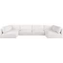  Manufacturer Color_Cream -- Ease 152" Cream Fabric Upholstered 6 pc Modular Sectional IMAGE 4