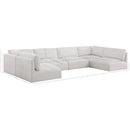  Manufacturer Color_Cream -- Ease 152" Cream Fabric Upholstered 6 pc Modular Sectional IMAGE 9