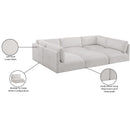 Meridian Ease Cream Polyester Fabric Modular Sectional IMAGE 10