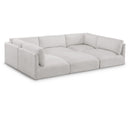  Manufacturer Color_Cream -- Ease 114" Cream Fabric Upholstered 6 pc Modular Sectional IMAGE 1