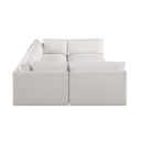  Manufacturer Color_Cream -- Ease 114" Cream Fabric Upholstered 6 pc Modular Sectional IMAGE 5