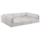  Manufacturer Color_Cream -- Ease 114" Cream Fabric Upholstered 6 pc Modular Sectional IMAGE 9