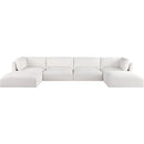  Manufacturer Color_Cream -- Ease 152" Cream Fabric Upholstered 6 pc Modular Sectional IMAGE 4