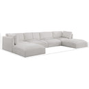  Manufacturer Color_Cream -- Ease 152" Cream Fabric Upholstered 6 pc Modular Sectional IMAGE 7