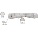  Manufacturer Color_Cream -- Ease 152" Cream Fabric Upholstered 6 pc Modular Sectional IMAGE 10