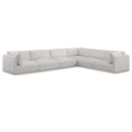  Manufacturer Color_Cream -- Ease 152" Cream Fabric Upholstered 6 pc Modular Sectional IMAGE 1