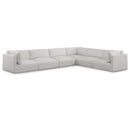  Manufacturer Color_Cream -- Ease 152" Cream Fabric Upholstered 6 pc Modular Sectional IMAGE 1