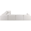  Manufacturer Color_Cream -- Ease 152" Cream Fabric Upholstered 6 pc Modular Sectional IMAGE 3