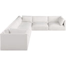  Manufacturer Color_Cream -- Ease 152" Cream Fabric Upholstered 6 pc Modular Sectional IMAGE 4
