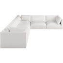 Meridian Ease Cream Polyester Fabric Modular Sectional IMAGE 4