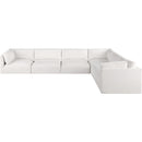  Manufacturer Color_Cream -- Ease 152" Cream Fabric Upholstered 6 pc Modular Sectional IMAGE 5