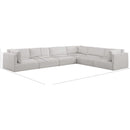  Manufacturer Color_Cream -- Ease 152" Cream Fabric Upholstered 6 pc Modular Sectional IMAGE 9