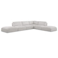  Manufacturer Color_Cream -- Ease 152" Cream Fabric Upholstered 6 pc Modular Sectional IMAGE 1