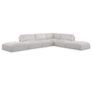  Manufacturer Color_Cream -- Ease 152" Cream Fabric Upholstered 6 pc Modular Sectional IMAGE 1