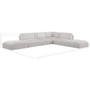  Manufacturer Color_Cream -- Ease 152" Cream Fabric Upholstered 6 pc Modular Sectional IMAGE 8