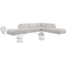  Manufacturer Color_Cream -- Ease 152" Cream Fabric Upholstered 6 pc Modular Sectional IMAGE 9