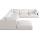  Manufacturer Color_Cream -- Ease 152" Cream Fabric Upholstered 7 pc Modular Sectional IMAGE 4