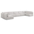  Manufacturer Color_Cream -- Ease 190" Cream Fabric Upholstered 7 pc Modular Sectional IMAGE 1