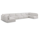 Manufacturer Color_Cream -- Ease 190" Cream Fabric Upholstered 7 pc Modular Sectional IMAGE 1