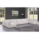  Manufacturer Color_Cream -- Ease 190" Cream Fabric Upholstered 7 pc Modular Sectional IMAGE 2
