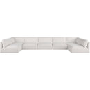  Manufacturer Color_Cream -- Ease 190" Cream Fabric Upholstered 7 pc Modular Sectional IMAGE 4