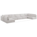  Manufacturer Color_Cream -- Ease 190" Cream Fabric Upholstered 7 pc Modular Sectional IMAGE 9
