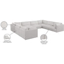  Manufacturer Color_Cream -- Ease 152" Cream Fabric Upholstered 8 pc Modular Sectional IMAGE 10